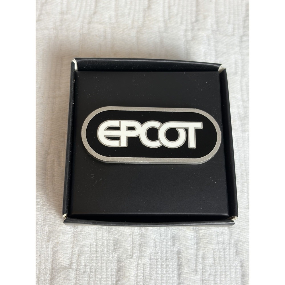 Disney PIN - EPCOT Center Logo - BLACK Retro Limited Release in Gift Box NEW